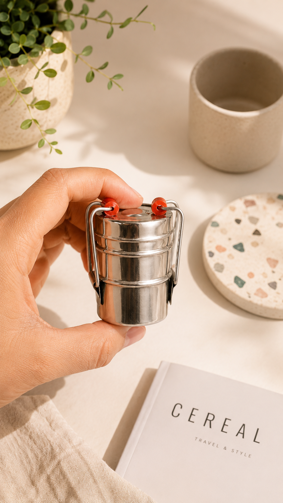 Miniature Tiffin Box Keychain